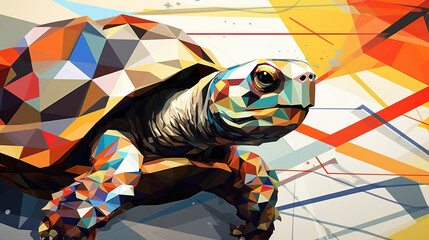 nice looking turtle in a geometrical dimension