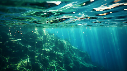 Fototapeta na wymiar underwater world map HD 8K wallpaper Stock Photographic Image
