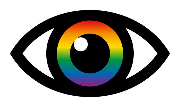 Rainbow Eye vector illustration.