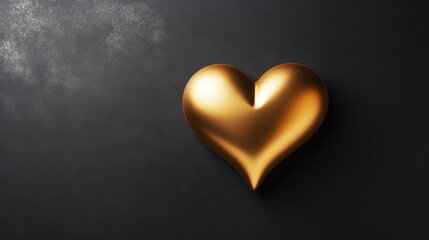  a gold heart shaped object on a black background with a spot of light.  generative ai