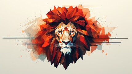  a lion's head is shown in a low polygonal style.  generative ai - obrazy, fototapety, plakaty