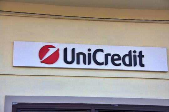 Prov&igrave;nce of Florence , Italy , October 15th 2023, sign of the bank &ldquo;UniCredit&rdquo;