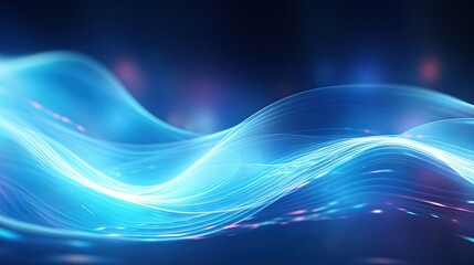  a blue wave of light on a dark background with a blur.  generative ai