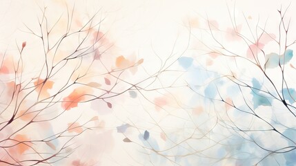  a painting of a tree with leaves on it's branches.  generative ai