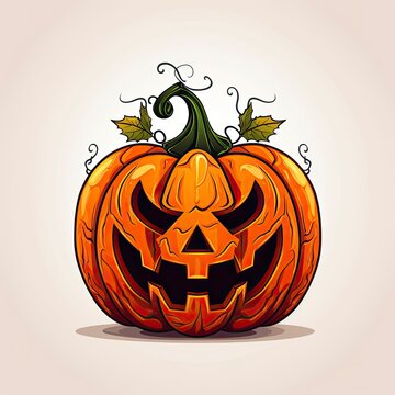 Halloween design with pumpkins. AI Generated