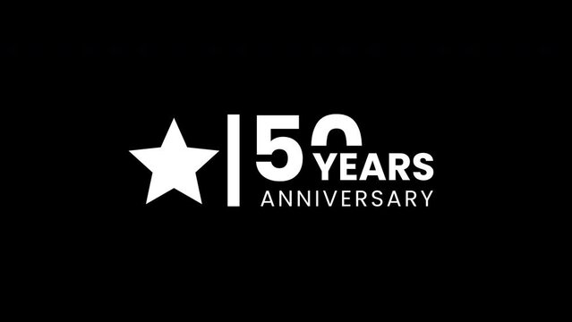 50 years anniversary motion graphic 4K footage with star. .4K motion animation.