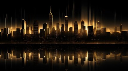 Fototapeta na wymiar Modern cityscape building isolated gold color background. AI generated image