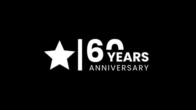 60 years anniversary motion graphic 4K footage with star. .4K motion animation.