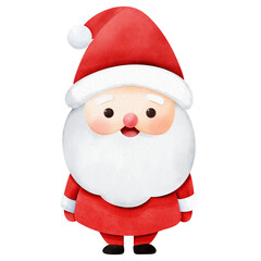 Watercolor Santa Claus Hand Drawn