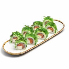 ROLL CHUCKA Rice, Clouds, Cheese, Salmon, Chucka on a white background