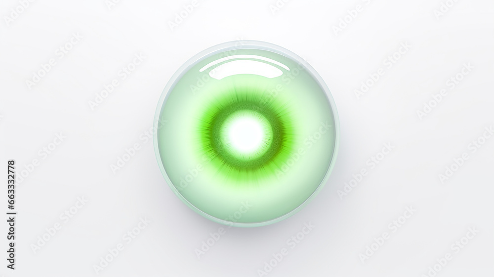 Poster green light fluorescent button isolated on the background of computer graphics website design