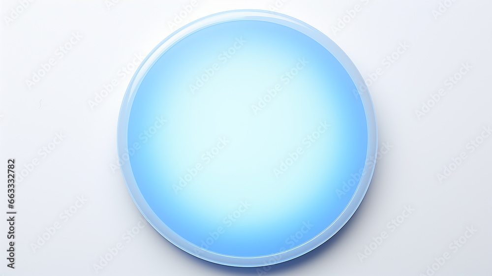 Poster blue light luminescent button isolated on the background of computer graphics website design