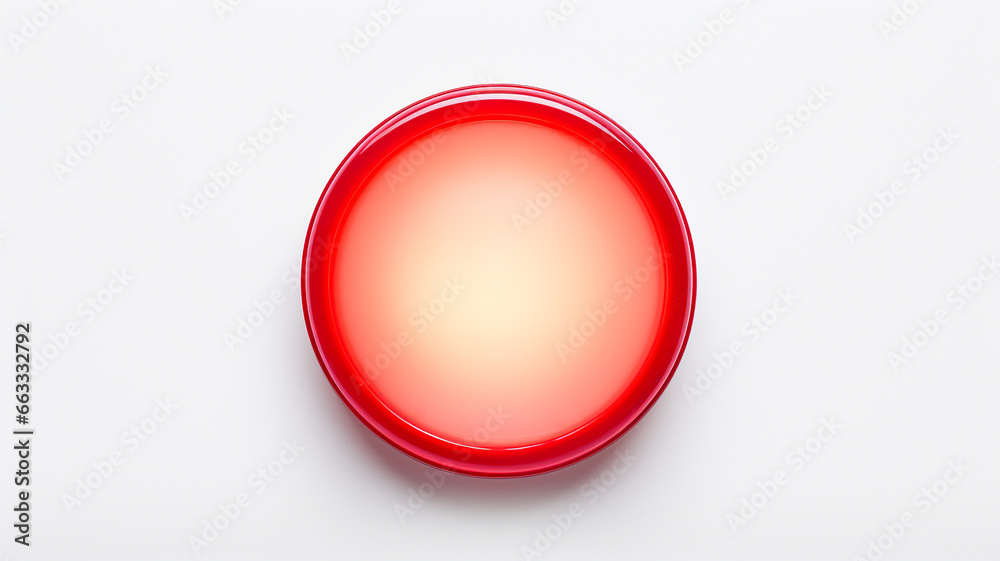 Poster red light fluorescent button isolated on the background of computer graphics website design