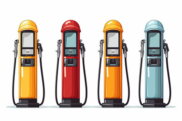 gas station isolated on a white background. Vector illustration.