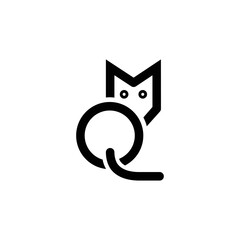 The logo is a symbol of a Fox. Monogram is the letter M and Q. Elegant and outline.