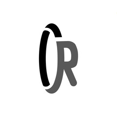 The monogram is the letter O and R. Elegant and outline.