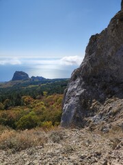 Landscape of autumn mountains and forest of Crimea