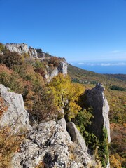 Landscape of autumn mountains and forest of Crimea
