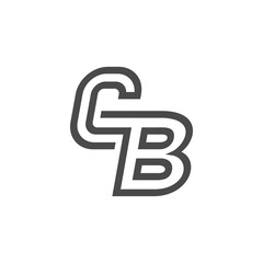 The monogram is the letter c and B. Elegant and outline.