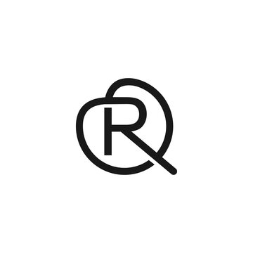 The logo is monogram of letter R and Q. Outline and elegant.