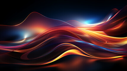 Naklejka premium abstract 3D energy perspective with fractals and curves in motion background 16:9 widescreen wallpapers