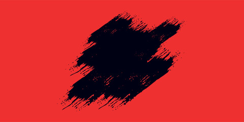 Grunge backgrounds set. Brush black paint ink strokes over square frame