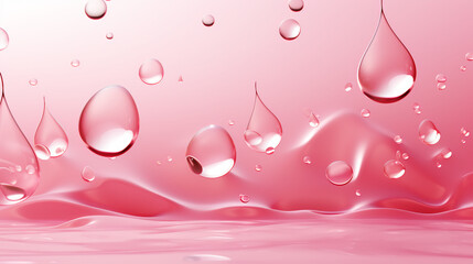 abstract fresh 3D perspective with waves and drops of pink water background 16:9 widescreen wallpapers