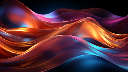 Obraz premium abstract 3D energy perspective with fractals and curves in motion background 16:9 widescreen wallpapers