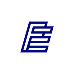 The monogram is the letter F and E. Elegant and outline.