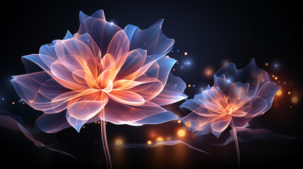 abstract cosmic perspective with glowing colorful flowers background 16:9 widescreen wallpapers