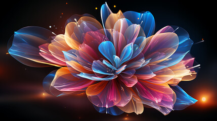 abstract cosmic perspective with glowing colorful flowers background 16:9 widescreen wallpapers