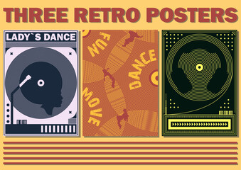 Obraz premium Retro Music Poster. Vertical Wallpaper. Vintage Art.