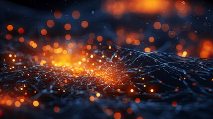 Obraz premium Luminous 3D Waves, Digital Abstracts, Backdrop, Wallpaper