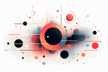 Obraz premium Abstract colorful geometric background with shapes circles and dots. Vector illustration for your design