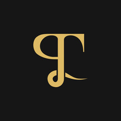 The monogram is the letter Q and T. Elegant and outline.