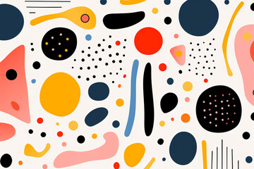 Abstract geometric colorful background with circles and lines. Technology concept. Vector illustration