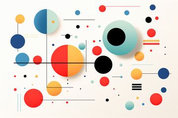 Abstract background with colorful circles and lines. Vector illustration.