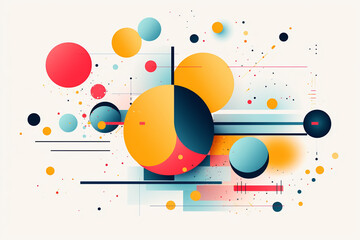 Abstract background with colorful circles and lines. Vector illustration.