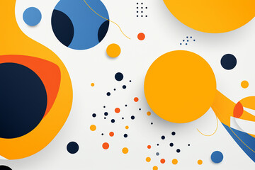 Abstract seamless pattern with geometric shapes, dots, lines and spots. Vector illustration.