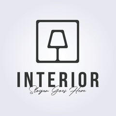 isolated interior lamp logo, furniture icon symbol vector illustration design