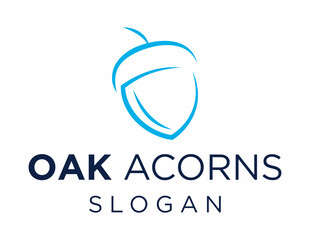 Logo about Oak Acorn created using the CorelDraw application. on a white background. © Qurrotul