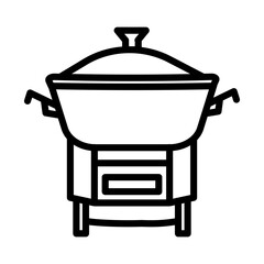 Electric Wok icon in vector. Illustration