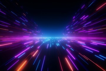 Obraz premium Abstract backdrop radiates neon intensity, akin to a dazzling laser