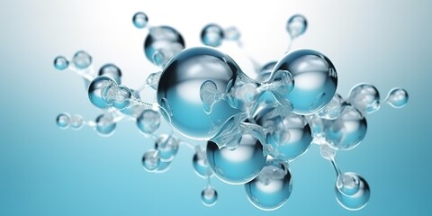 interconnected molecules. science molecules concept. generative AI
