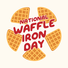 National Waffle Iron Day design template good for celebration usage. waffle iron vector image. vector eps 10. flat design.