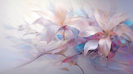  a painting of a bunch of flowers on a white background.  generative ai