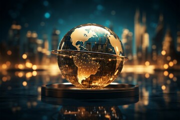 A world globe in the digital realm, symbolizing future information technology