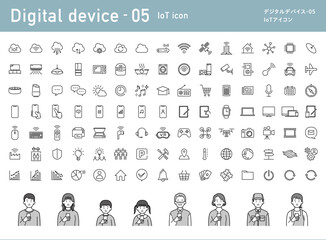 デジタルデバイス05_IoTアイコンセット - obrazy, fototapety, plakaty