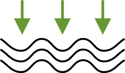 Water level line icon - obrazy, fototapety, plakaty
