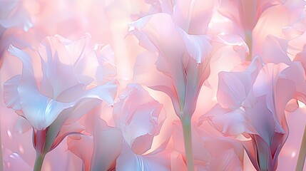  a close up of a bunch of flowers with a pink background.  generative ai